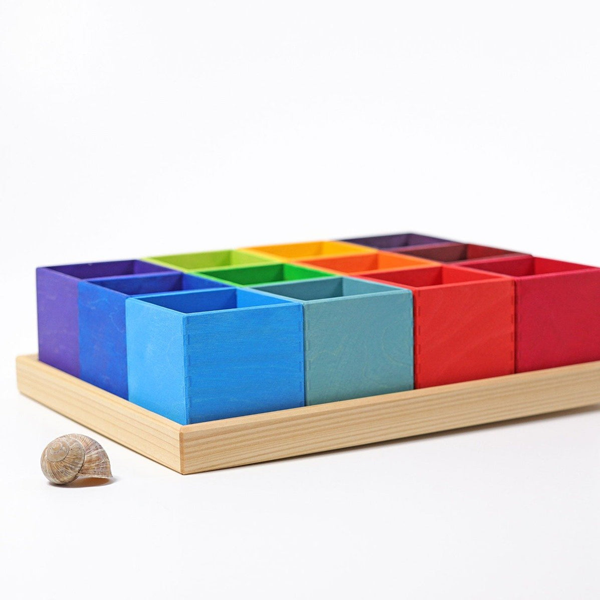 Grimm's Sorting Boxes Rainbow 12 Pieces - Oskar's Wooden Ark Australia