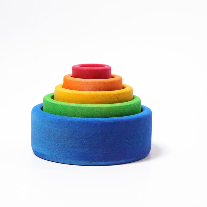 10350 Grimms Coloured Stacking Bowls outside blue