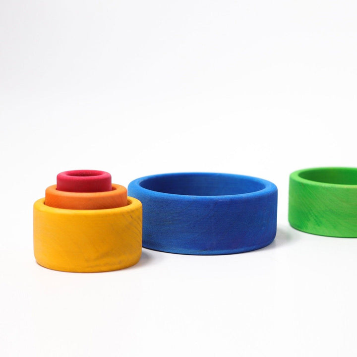 10350 Grimms Coloured Stacking Bowls outside blue