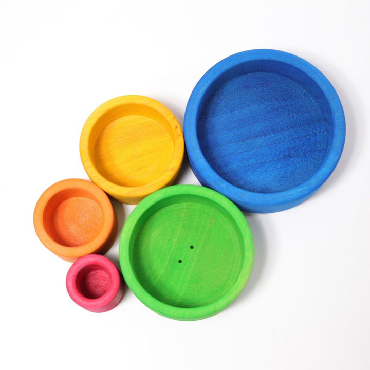10350 Grimms Coloured Stacking Bowls outside blue