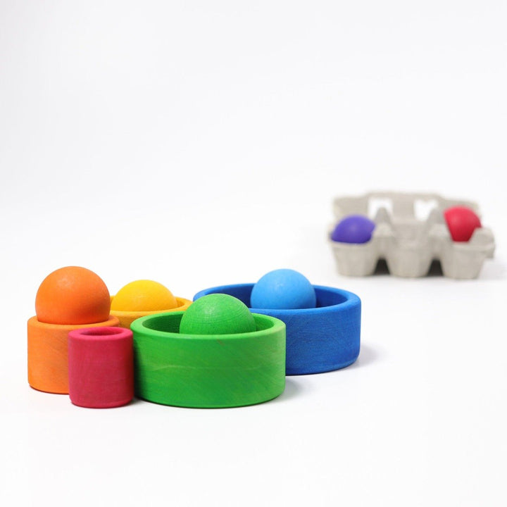 10350 Grimms Colored Stacking Bowls outside blue