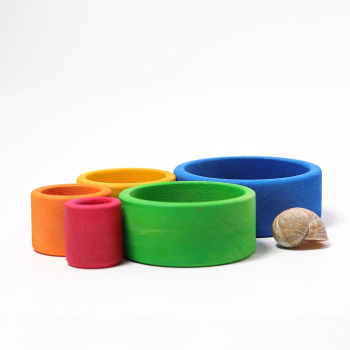 10350 Grimms Colored Stacking Bowls outside blue