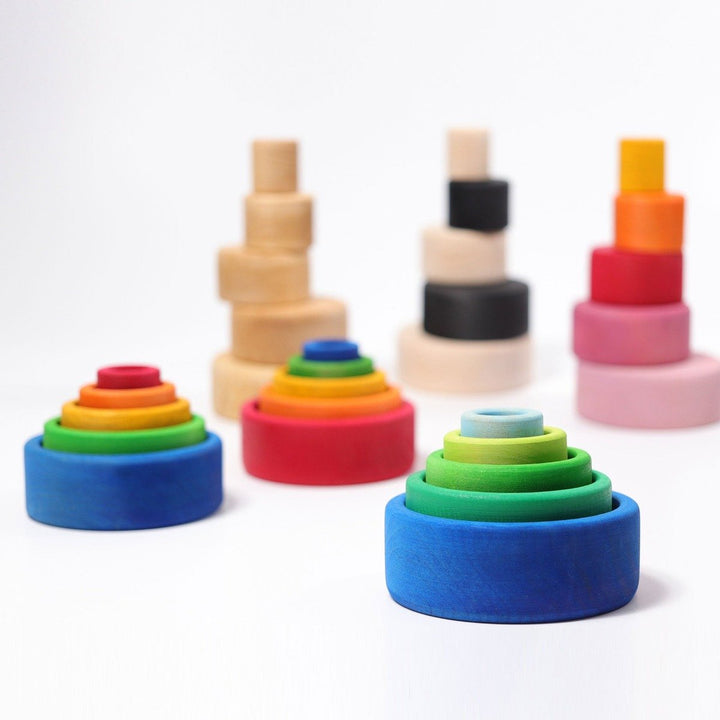 10350 Grimms Colored Stacking Bowls outside blue