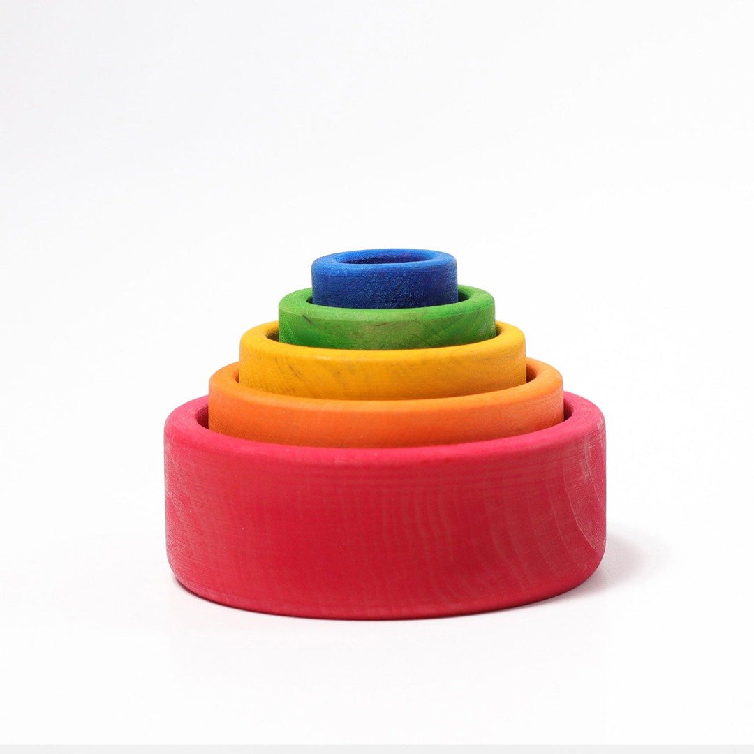 10351 Grimms Colored Stacking Bowls outside red