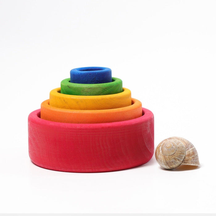 10351 Grimms Colored Stacking Bowls outside red