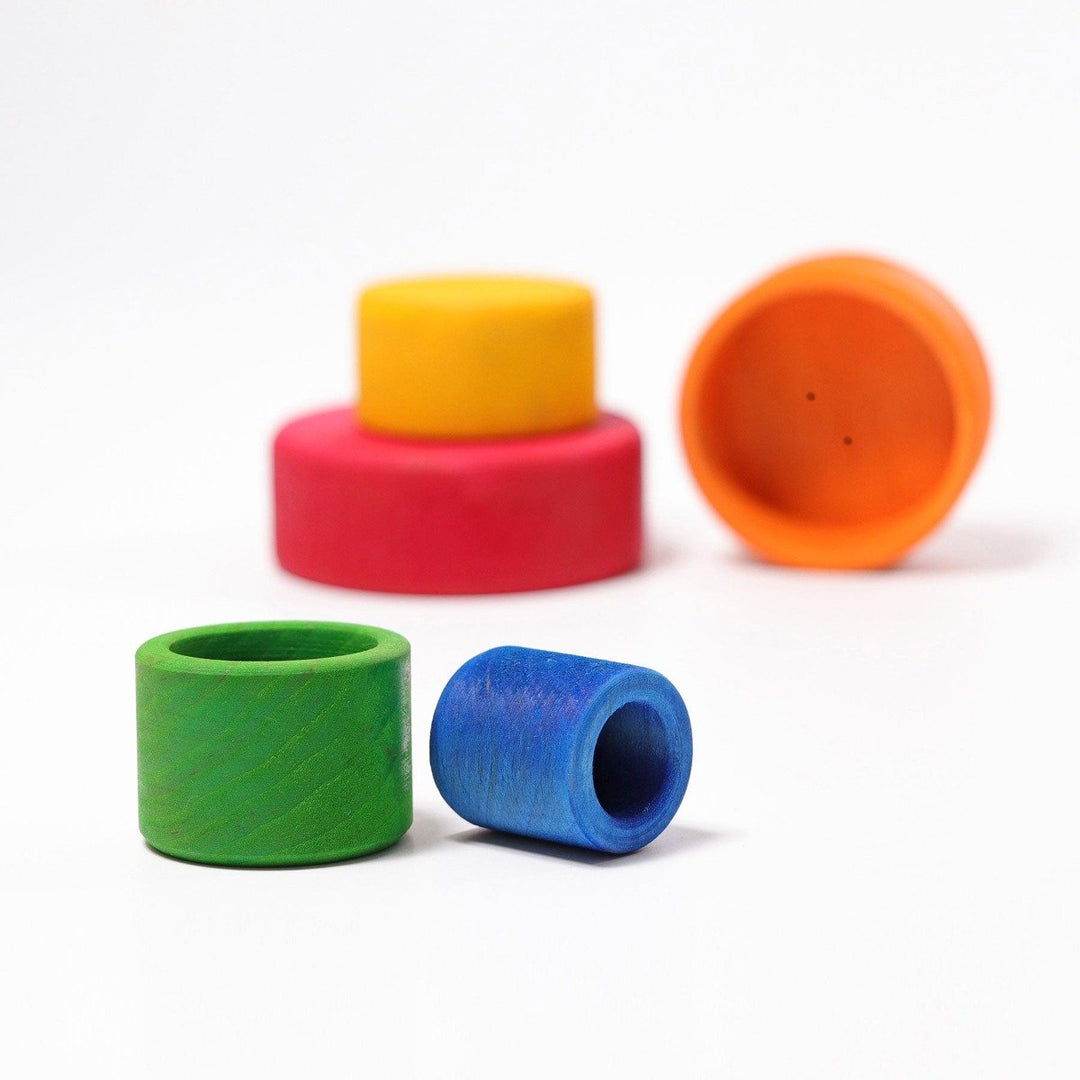 10351 Grimms Colored Stacking Bowls outside red