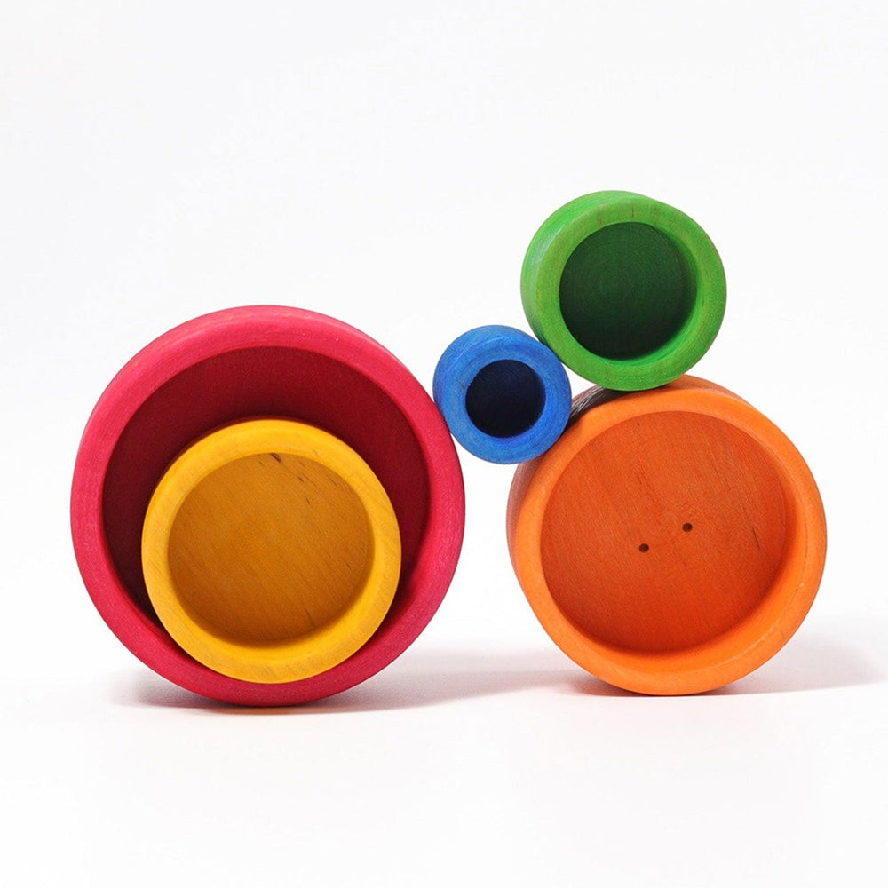 10351 Grimms Colored Stacking Bowls outside red