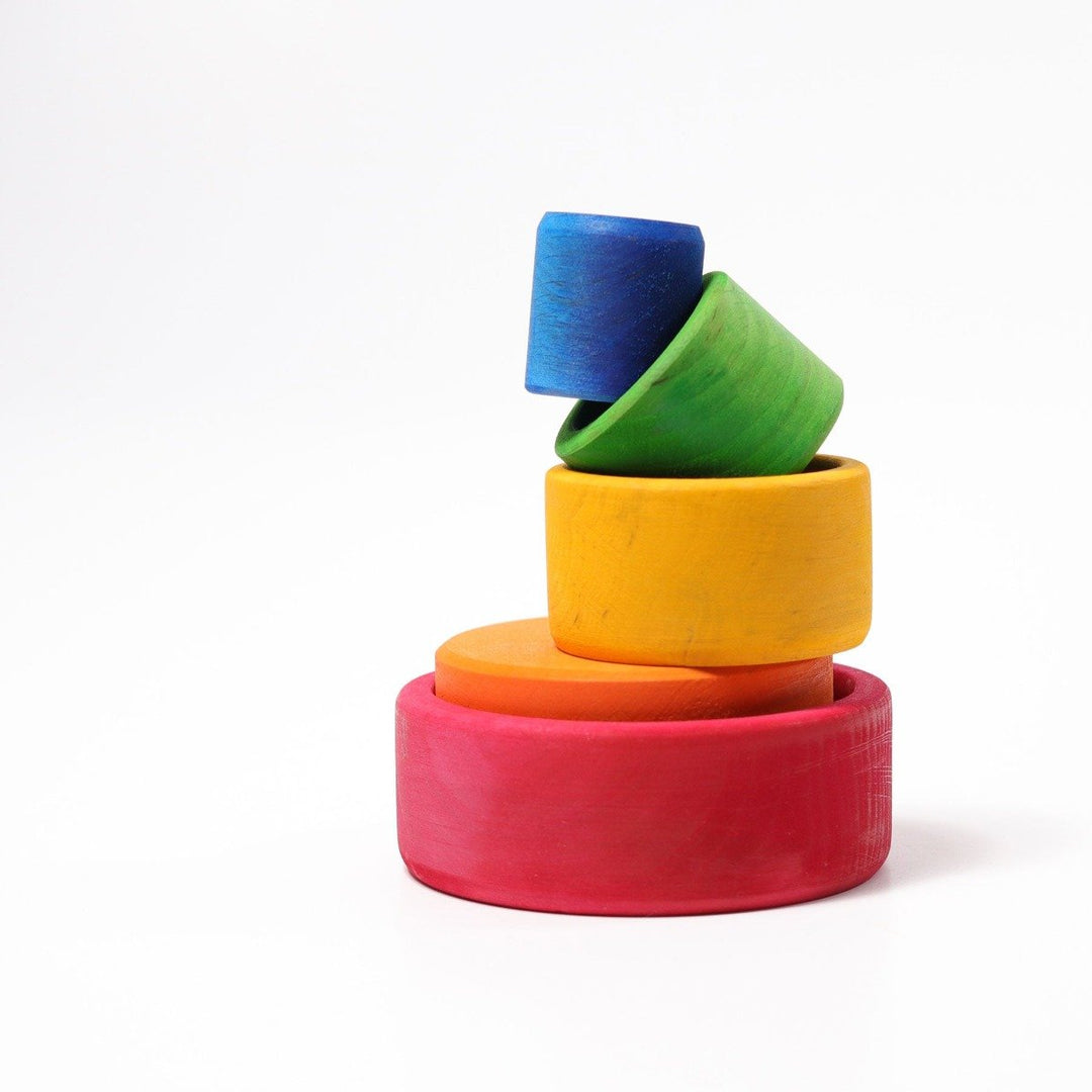 10351 Grimms Colored Stacking Bowls outside red