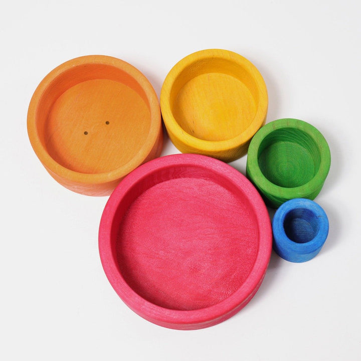 10351 Grimms Colored Stacking Bowls outside red