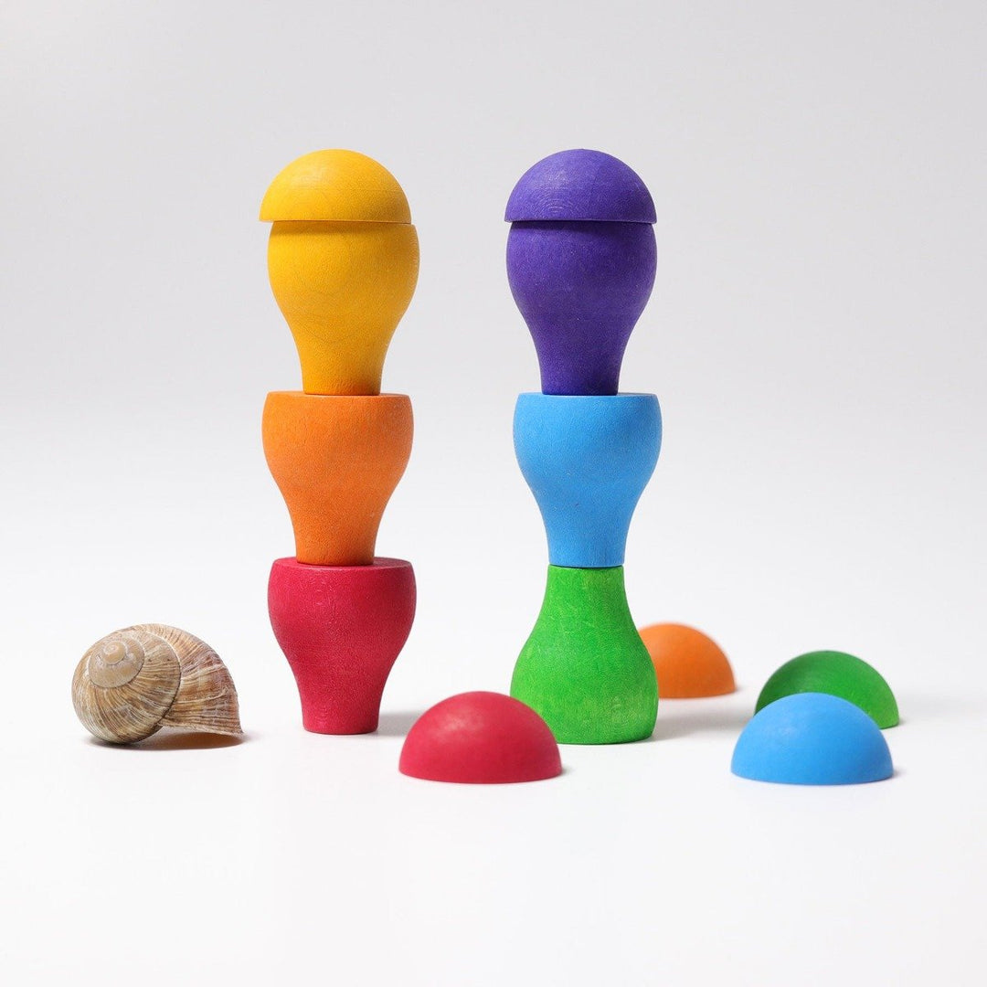 10585 Grimms Sorting Rainbow Mushrooms 12 pieces