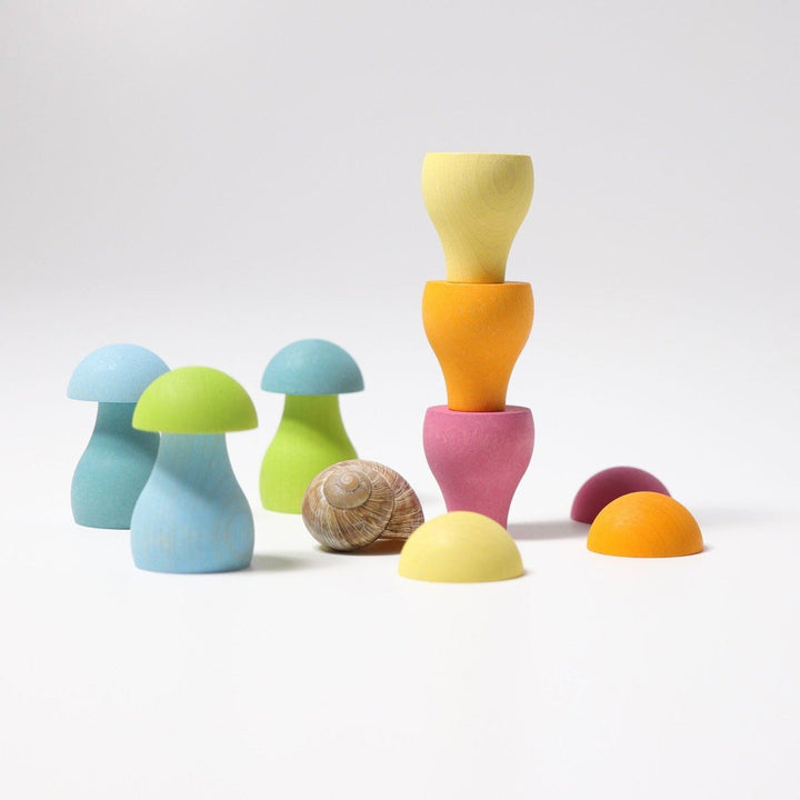 10586 Grimms Sorting Pastel Mushrooms 12 pieces