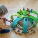 10671-10672 Grimm's Rainbow Meadow Green Tunnel Large 12 pieces and Grimm's Rainbow Forest Green Tunnel Large 12 pieces with Grimm's Rainbow Friends and Grimm's Cars