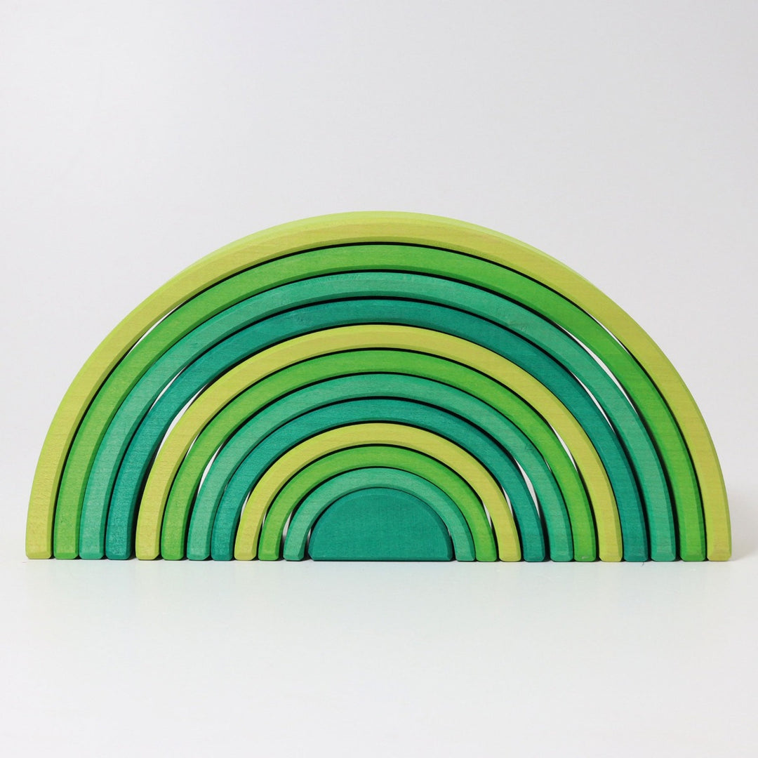 10671 Grimm's Rainbow Meadow Green Tunnel Large 12 pieces