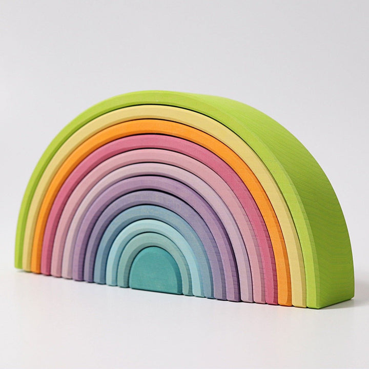 10673 Grimms Large Pastel Rainbow Tunnel 12 pieces