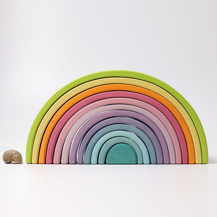 10673 Grimms Large Pastel Rainbow Tunnel 12 pieces