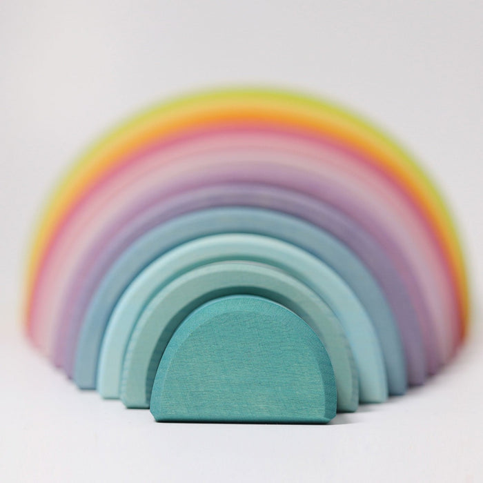 10673 Grimms Large Pastel Rainbow Tunnel 12 pieces