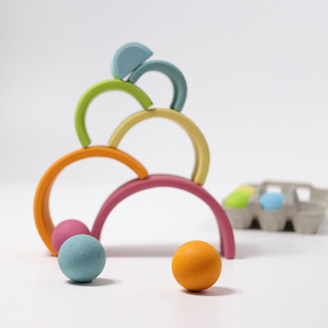 10701 Grimms Medium Pastel Rainbow Tunnel 6 pieces