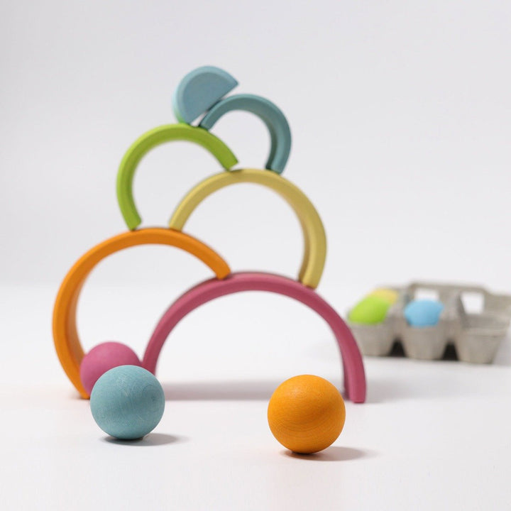 10701 Grimms Medium Pastel Rainbow Tunnel 6 pieces
