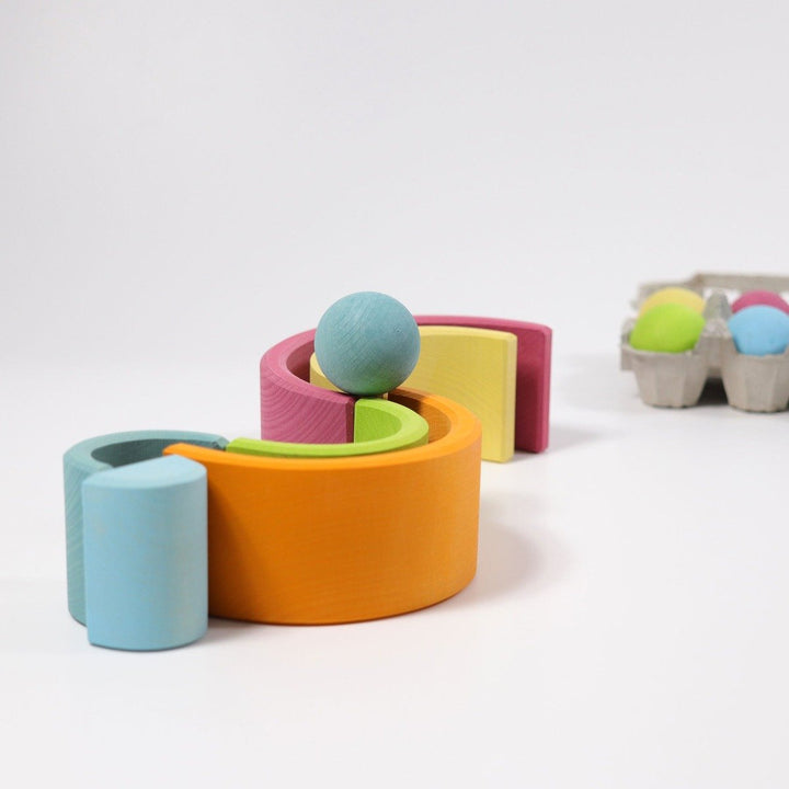 10701 Grimms Medium Pastel Rainbow Tunnel 6 pieces