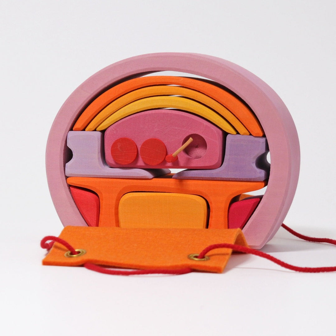 10880 Grimms Portable Doll House pink-orange