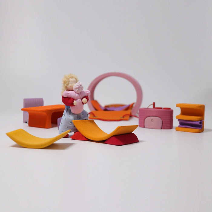 10880 Grimms Portable Doll House pink-orange