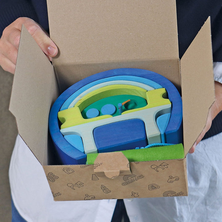 10881 Grimm's Portable Doll House blue-green
