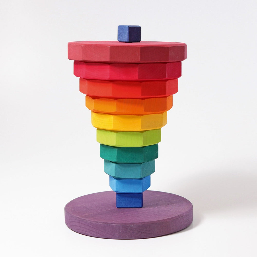 11090 Grimms Large Rainbow Geometrical Stacking Tower