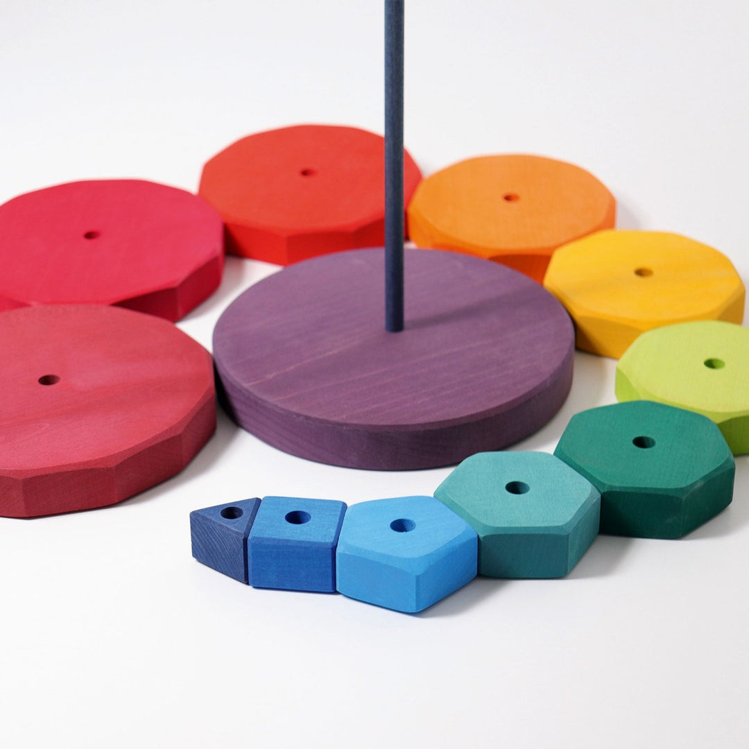 11090 Grimms Large Rainbow Geometrical Stacking Tower