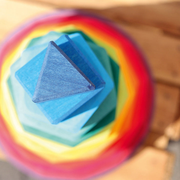 11090 Grimms Large Rainbow Geometrical Stacking Tower