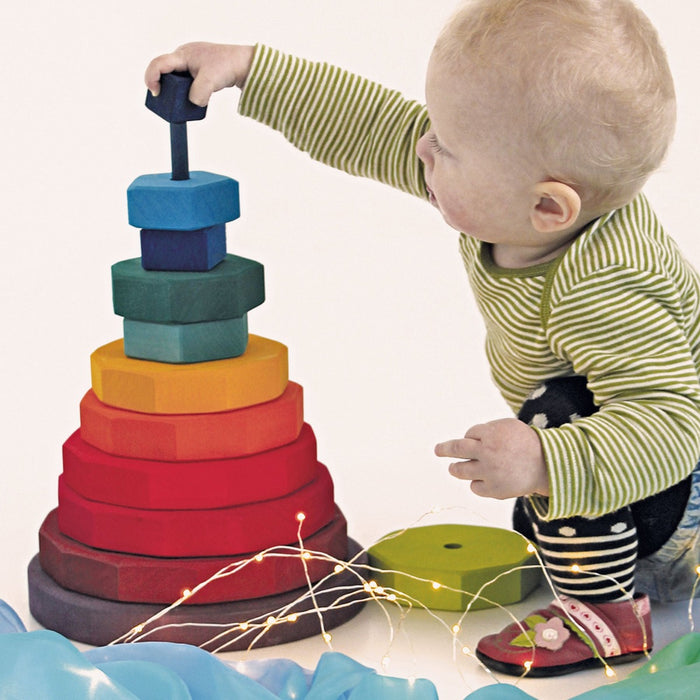 11090 Grimms Large Rainbow Geometrical Stacking Tower