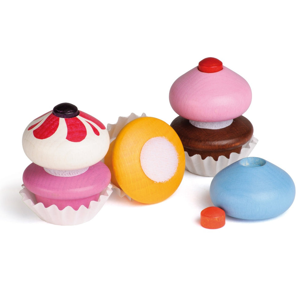 Erzi Cupcakes Wooden Play Food for Children's Pretend Play from Australia