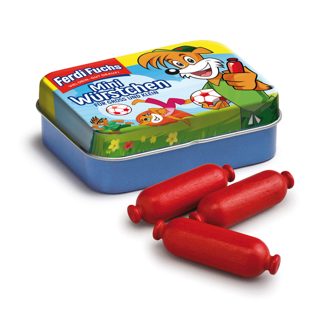 Erzi Mini Sausages in a Tin Wooden Play Food for Children's Pretend Play from Australia