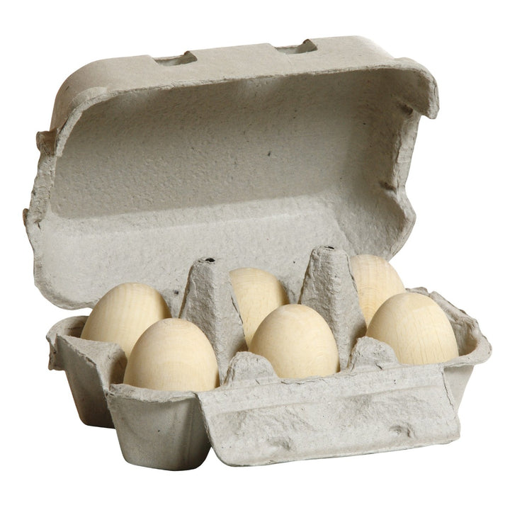 Eggs White Sixpack Wooden Play Food for Children's Pretend Play from Australia