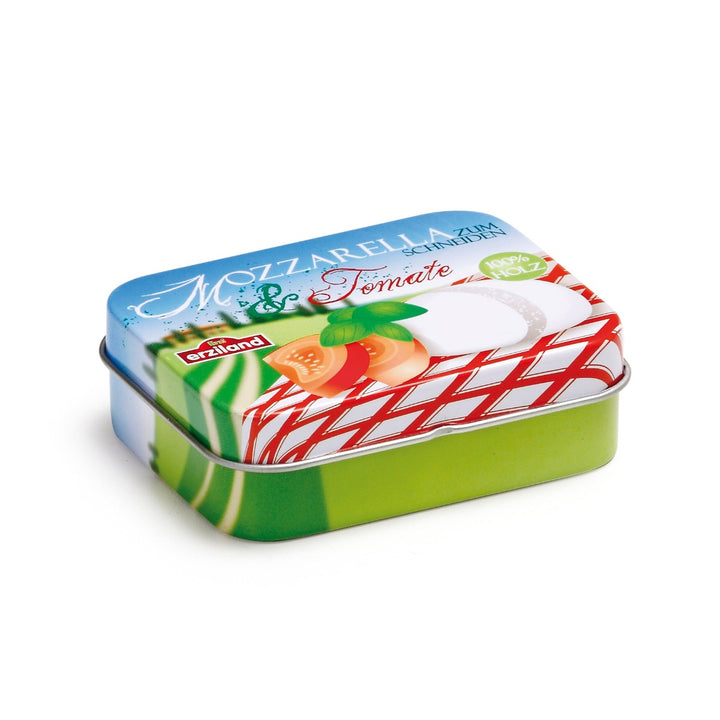 Erzi Mozzarella and Tomato in a Tin Wooden Play Food for Children's Pretend Play from Australia