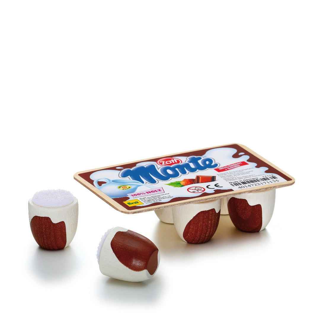 Erzi Dessert Chocolate Milk Yoghurt Wooden Play Food for Children's Pretend Play from Australia