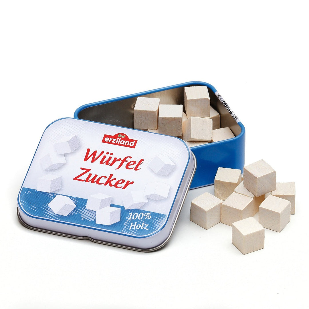 19033 Erzi Sugar Cubes in a Tin