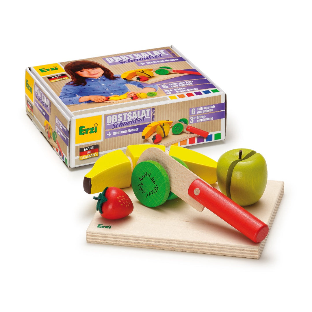 Erzi Fruit Salad Cutting Set Wooden Play Food for Children's Pretend Play from Australia