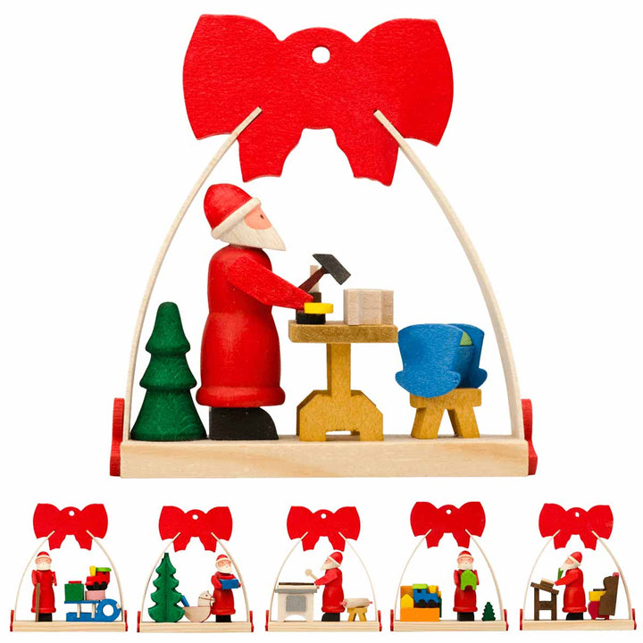 Christmas Tree Ornament - Santa Claus Arch with Bow