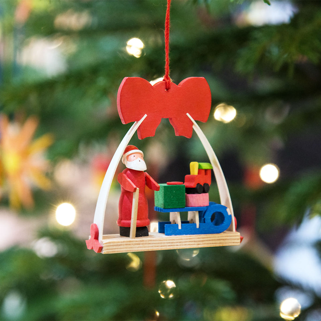 Christmas Tree Ornament - Santa Claus Arch with Bow