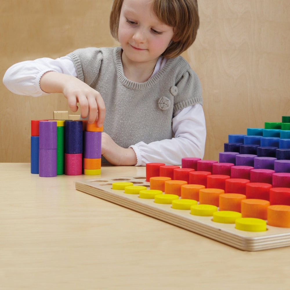 Erzi Large Stepped Counting Cylinders Wooden Toy for Children