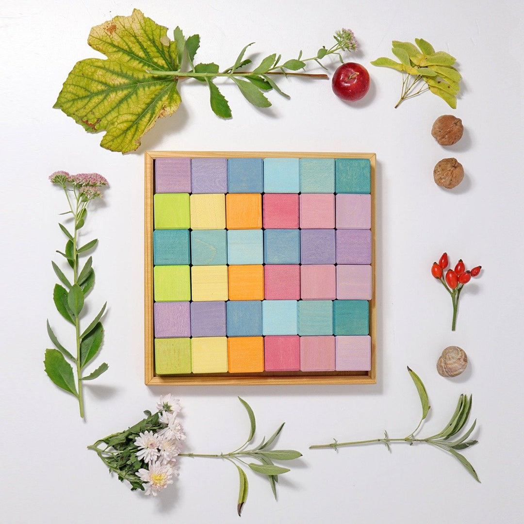 43111 Grimms Pastel Square Mosaic 36 pieces