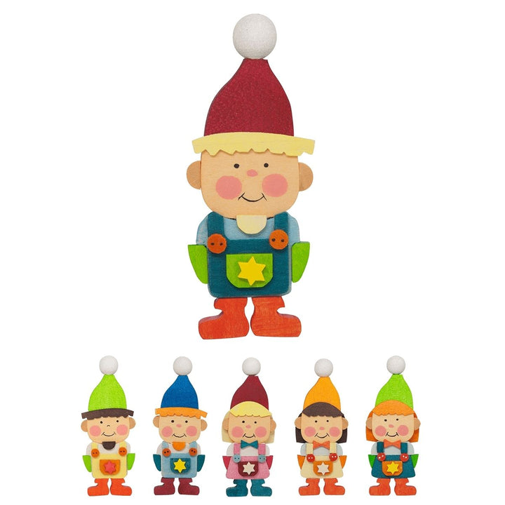 43380 Graupner Christmas Tree Ornament Elves Set of 6 Pieces
