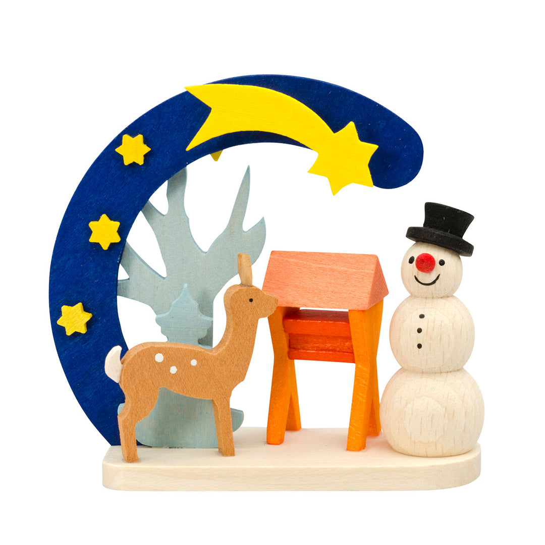 44130 Graupner Tree Ornament Snowman with Deer Arch