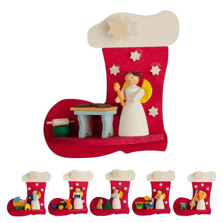 46500 Graupner Christmas Tree Ornament Boot with Angel Set of 6 Pieces