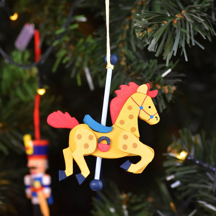 47710 Graupner Christmas Tree Ornament Carousel Horse Set of 6 Pieces