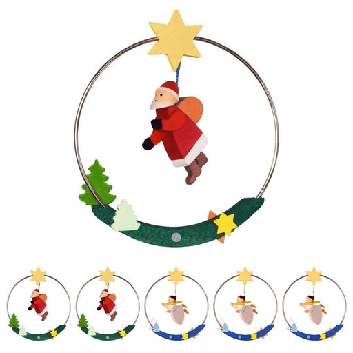 49400 Graupner Christmas Tree Ornament Ring with Angel and Santa Claus
