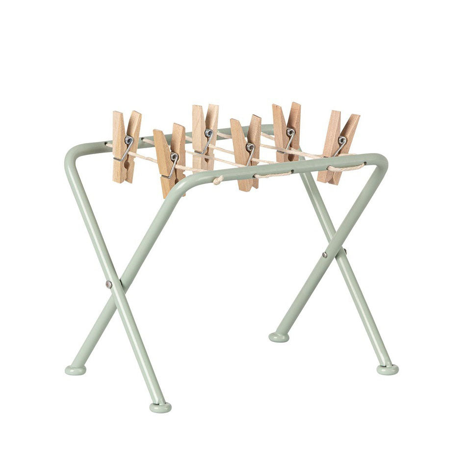 Maileg Miniature Mint Drying Rack with Pegs from Australia