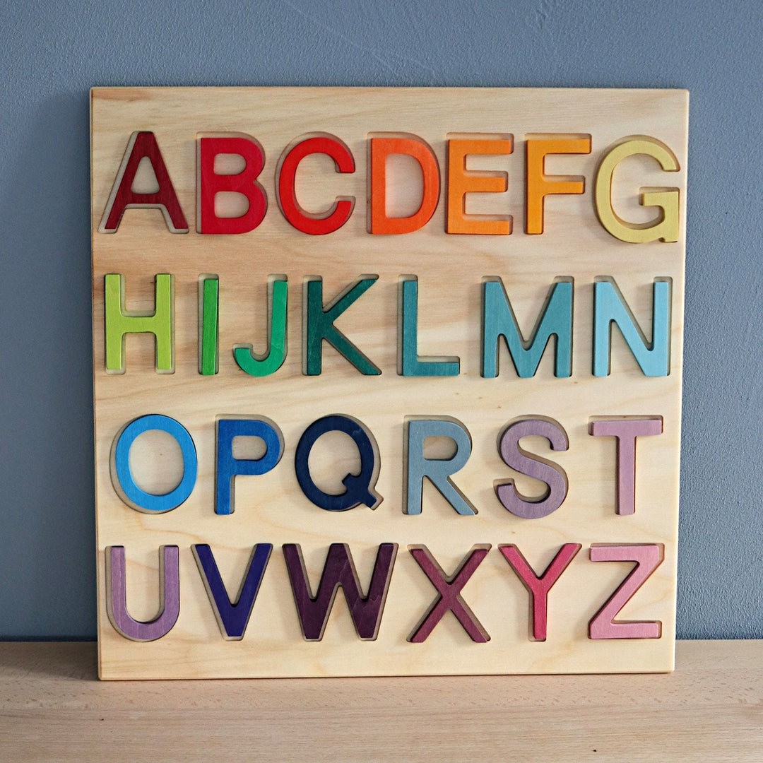 60360 Grimm's Wooden ABC Game in frame