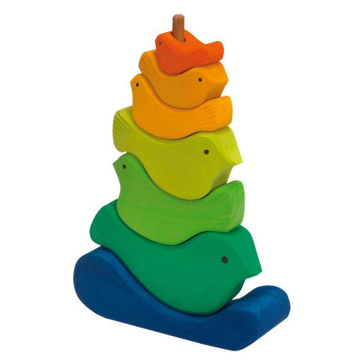 70423205 Gluckskafer Wooden Stacking Bird Tower