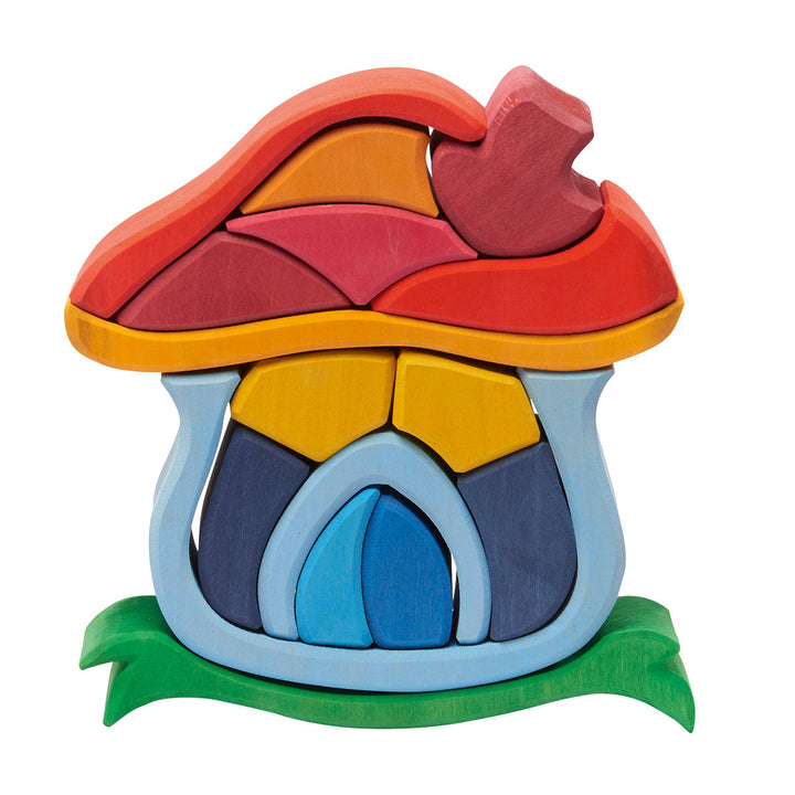 70423263 Gluckskafer Wooden Mushroom House